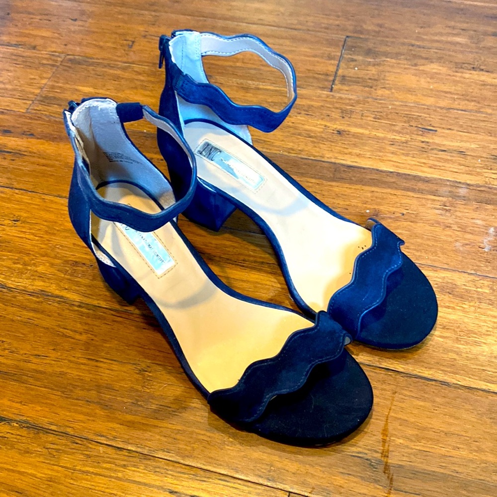 Blue heel sandals